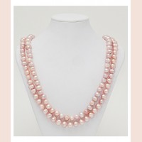  299-LP / Kaklarota no rozā saldūdens pērlēm.